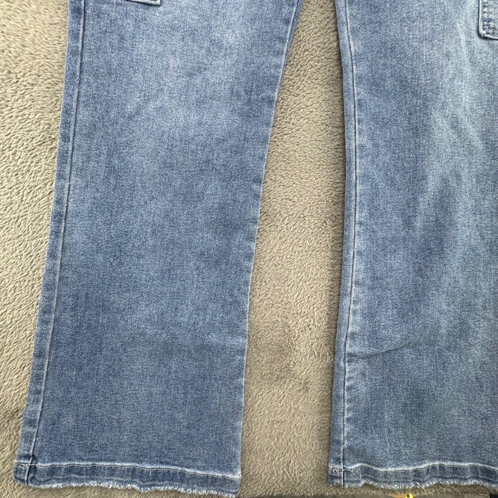 Kancan Womens Jeans Size 28 W9 High Rise Flare Cargo‎ Denim Blue - Picture 12 of 16